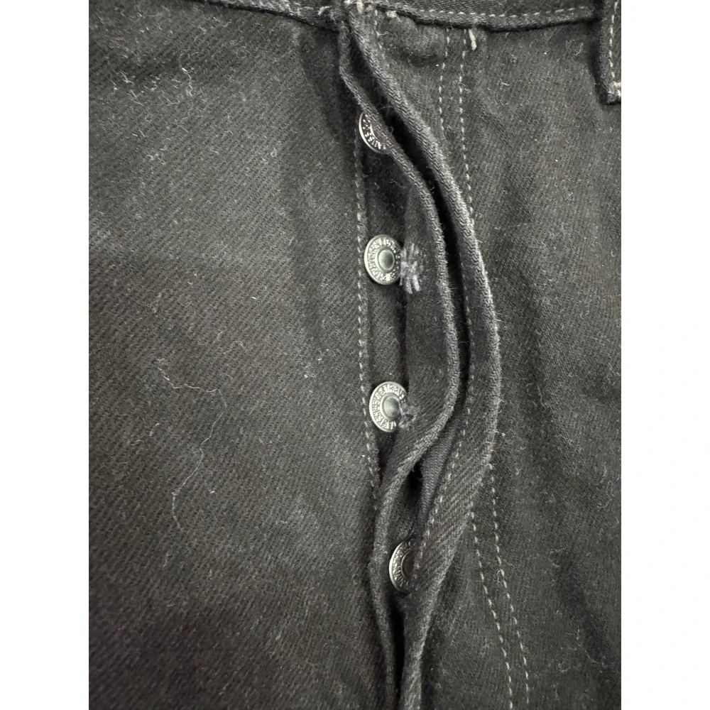 Levis 501 Original Fit Black Denim Button‎ Fly Straight Leg Jeans Mens 36x30